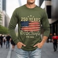 thumbnail image 5 of 250 Anniversary Sporty Long Sleeve T Shirt Athletic Fit Crew Neck 250Th Graphic Tees Men Army Green L, 5 of 6