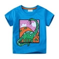 thumbnail image 2 of BXSRUTA Toddler Boys 2T-7T Dinosaur Print Short Sleeve T-Shirt Soft Cotton Blend, 2 of 7