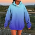 thumbnail image 2 of BiZtdJrK Womens Gradient Sweatshirt Long Sleeve Pullover Sweatshirts with Pocket Lightweight Workout Gym Drawstring Hoodies Blue S, 2 of 6