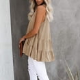 thumbnail image 4 of Giftesty Womens Sleeveless Splicing Fashion Solid Color T-Shirt Tops Loose Blouses Khaki M, 4 of 6