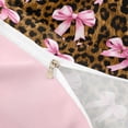 thumbnail image 4 of Meiyoeat Vintage Leopard Print Duvet Cover King,Pink Ribbon Bow King Bedding,Brown Black,3 Pieces,No Comforter, 4 of 6