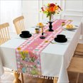 thumbnail image 5 of Dashan Easter Pink Table Runner,Cute Bunny Rabbit floral Linen Table Runner,Kitchen Decor Dining Table Settings 13x72 Inch, 5 of 6