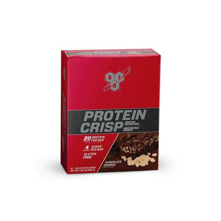 BSN Protein Crisp Bar, Whey Protein, 20g of Protein, Gluten Free