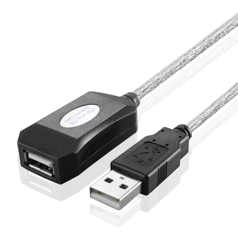 samtidig Installation Viva USB Extension Cable 15 ft - High Speed USB 2.0 Active Extender Cord  Repeater Booster Type A Male to A Female for External Hard Drive, Printer,  Scanner, Mouse, Keyboard, USB Hub, Windows