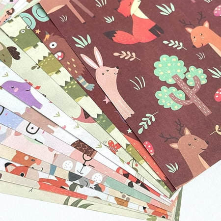 Cyodoos 100 Sheets Cartoon STF9 Animal Origami Paper Kit 6x6 Inch 12 Vivid Colors Double Sided Printed Traditional Patterns Square Arts Crafts P