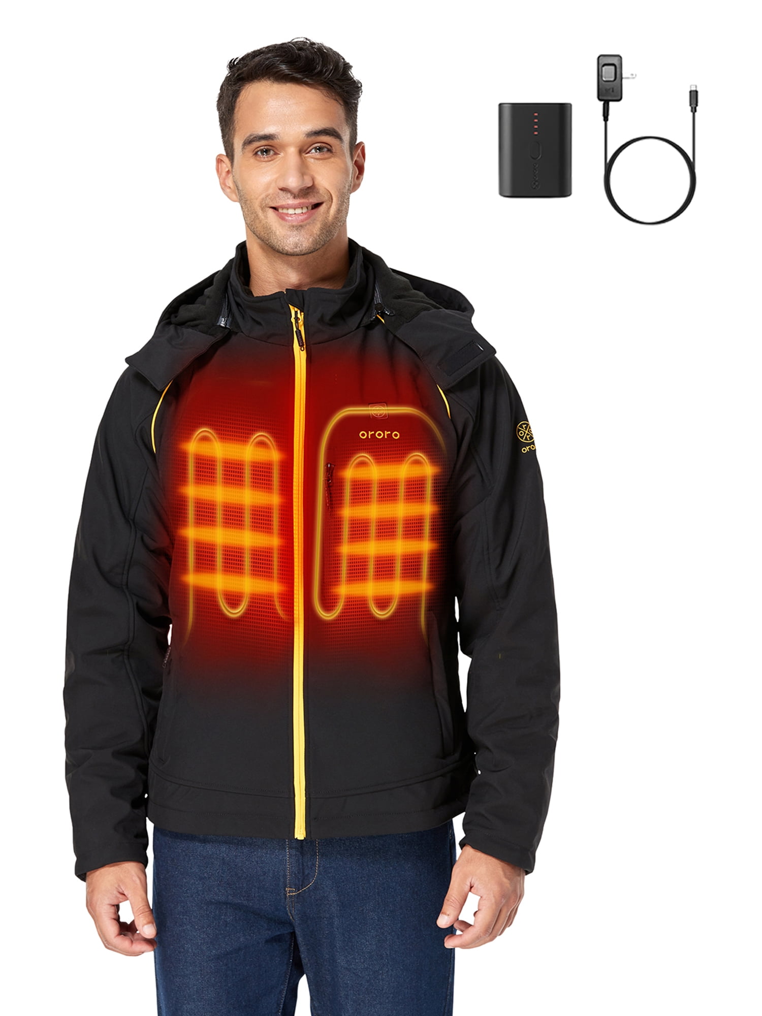 Buy 2022 ALLNEW] ORORO Men's Heated Jacket Kit With Detachable Hood