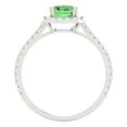 thumbnail image 4 of 1.86 ct Emerald Cut Simulated Green Diamond Halo Engagement Ring for Women in 18K White Gold, 4 of 5
