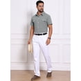 thumbnail image 5 of DARING DIVA Men's Linen Chest Pockets Short Sleeves Button Down  Shirt M Gray, 5 of 7
