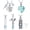 Light Blue, variant on 5 PCS Cremation Jewelry for Ashes - Birthstone Urn Necklace for Ashes Heart / Bar / Cross Cremation Necklace with Crystal Memorial Pendant Necklace for Women Men