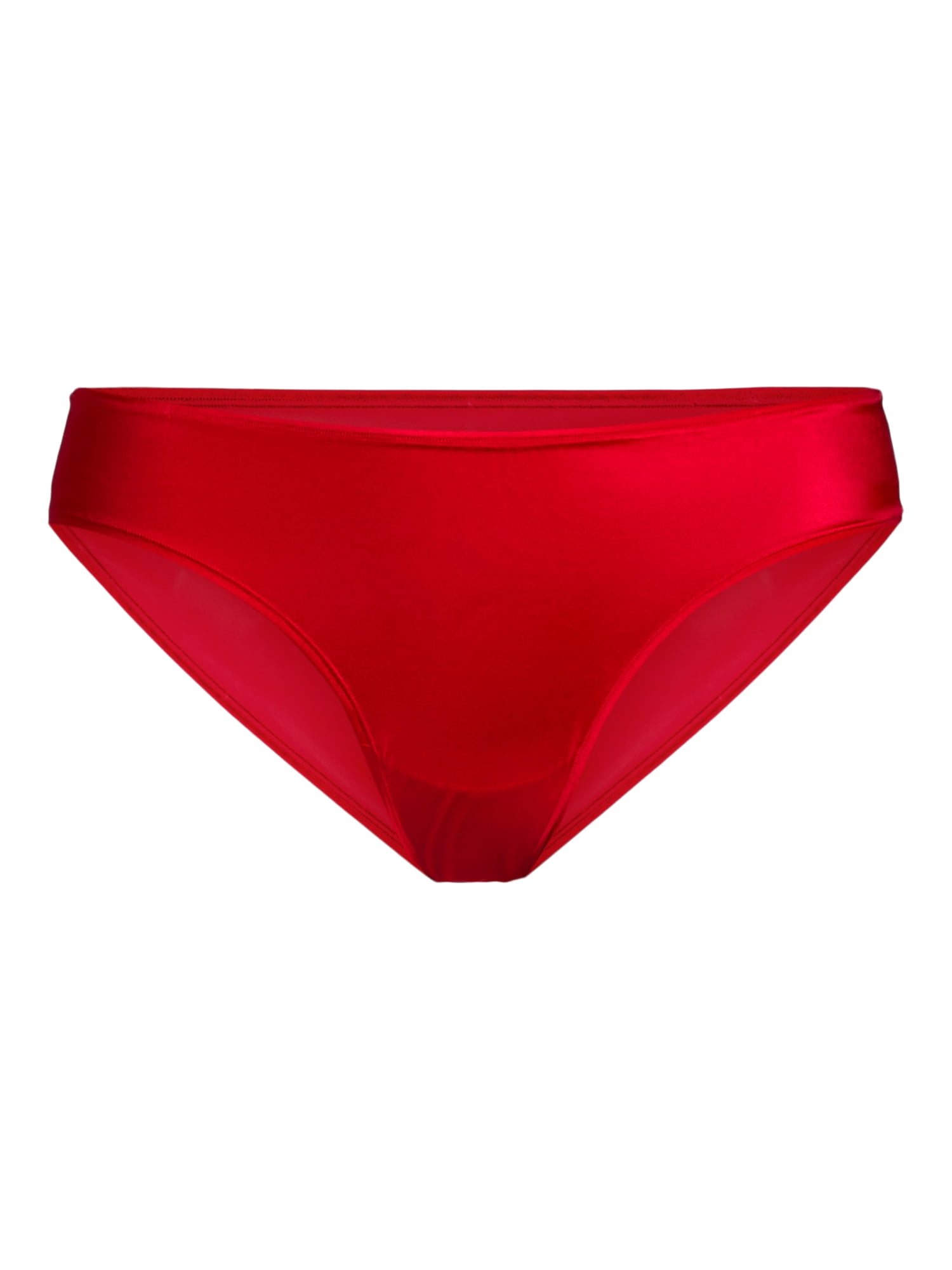 Joyspun Women’s Glossy Shine Cheeky Panties, 3-Pack, Sizes XS-3XL