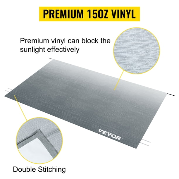 Restored Toldo VEVOR RV, tela de repuesto para toldo de 16 pies, repuesto de toldo para caravana gris desteñido, toldo de repuesto de material de vinilo de 15 oz, parasol y caravana impermeable (Refurbished)