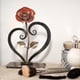 thumbnail image 4 of Gift Hand-forged Wrought Iron Red Metal Rose With Heart - Shaped Stand, 4 of 5