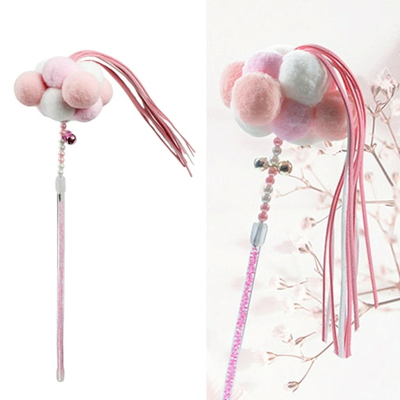 LULULION Teaser Wand Cat Toy Stick Pink 1Set for Cat Bonding Time