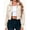 Apricot, variant on Long Sleeve Stand Collar Solid Women Zipper Bomber Jacket Motorcycle Crop Coat