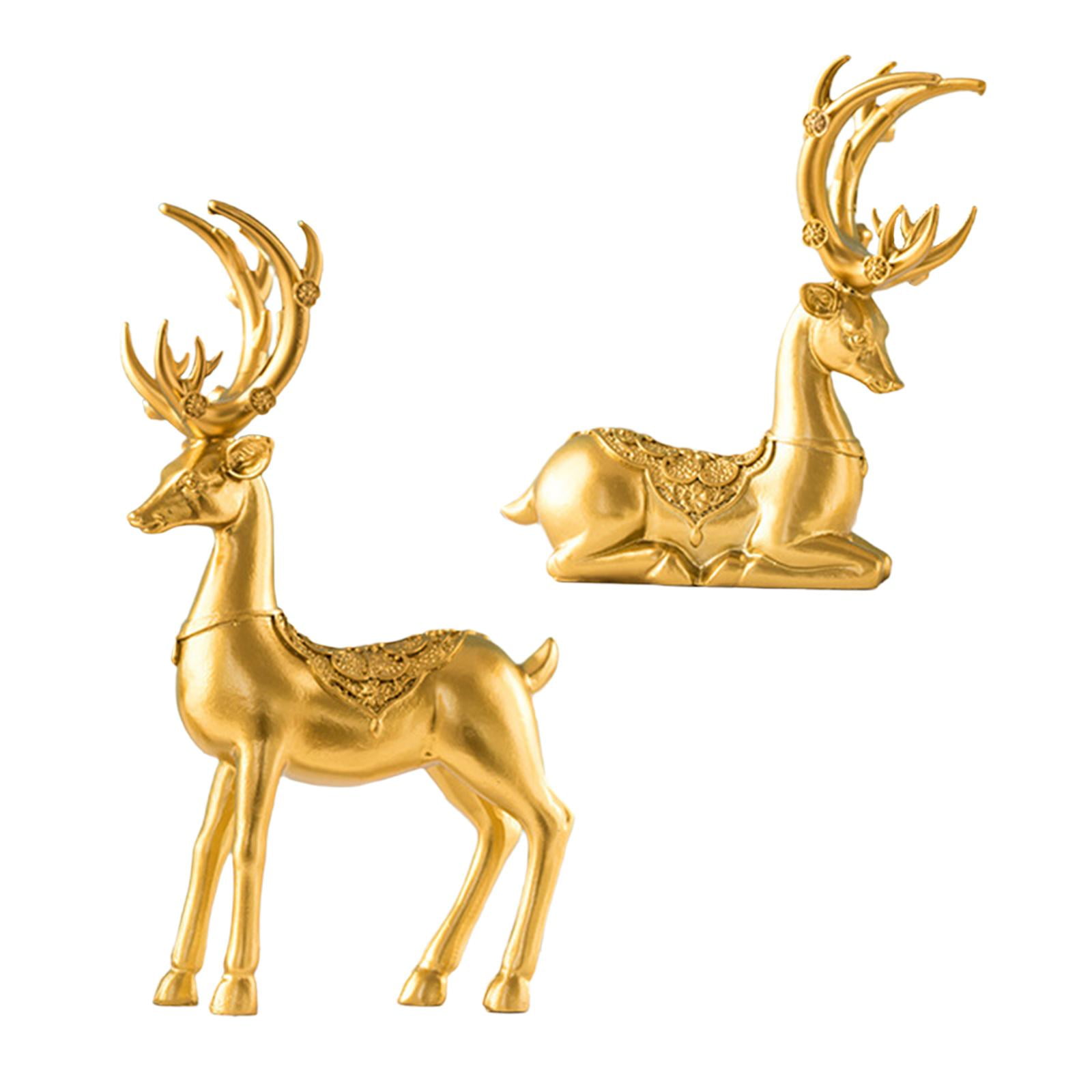 Details about   Modern Black and White Deer Ornament with Gold Splash Detail 