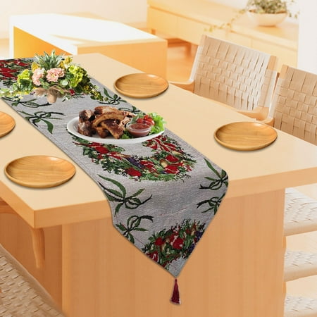 

Hanzidakd Decorative Table Banner Christmas Decoration Christmas Holiday Table Runner Christmas Party Decoration