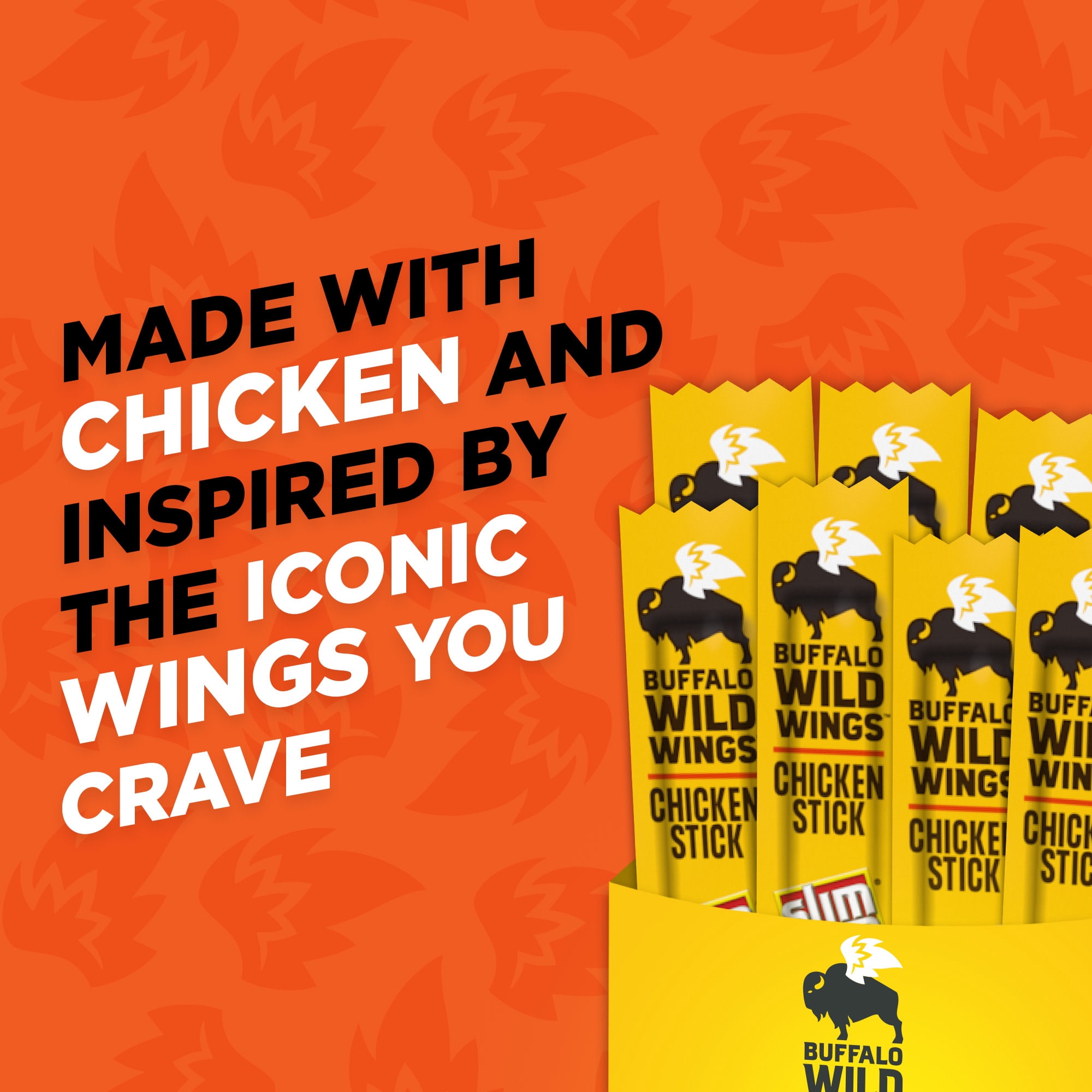 (7 pack) Slim Jim Chicken Jerky Sticks, Buffalo Wild Wings Buffalo Style, 7g Protein per Serving, 0.28 oz. (14 Count)