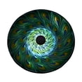 thumbnail image 3 of Hi-Line Gift Ltd 78415-P Solar Glass Turquoise Peacock Feathers Bird Bath with Stand, 3 of 5