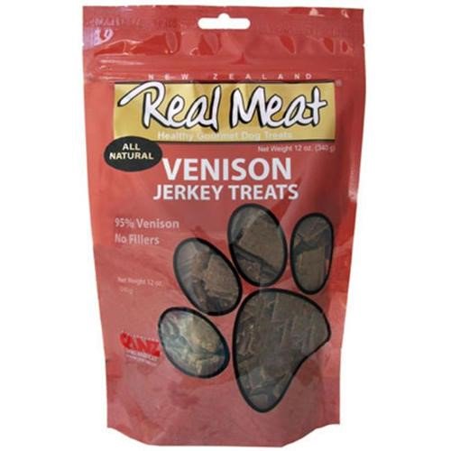 Real Meat Venison Jerky Dog Treats, 12 Ounce