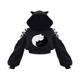 thumbnail image 1 of EIMELI Women Hoodies Y2K Gothic Punk Harajuku Drawstring Top Sweatshirts, 1 of 6