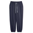thumbnail image 6 of Domuza Pants for Men Cotton Linen Yoga Golf Beach Jogger Sweat Lounge Harem Pants Trousers Navy XL, 6 of 7