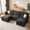 Black, variant on DoMaDing 95" Modular Sectional Sofa for Living Room, U Shaped Couch with Movable Ottomans, Cloud Couch with Comfortable Cushion, Easy Assembly, Sturdy Frame, Dark Gray
