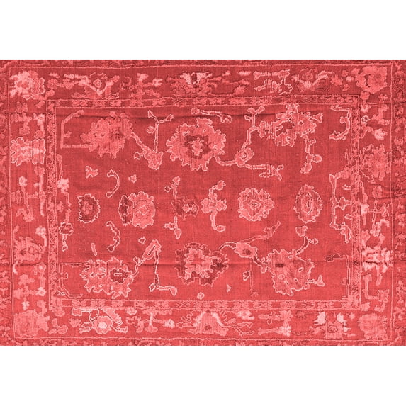 Ahgly Company Indoor Rectangle Abstract Red Modern Area Rugs, 3' x 5'