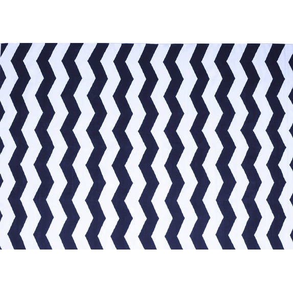 Ahgly Company Indoor Rectangle Abstract Blue Contemporary Area Rugs, 7' x 10'