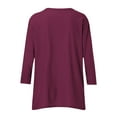 thumbnail image 5 of Cleaning Summer Womens Tunic Tops Pure Basic Tee Shirts Round Neck 3/4 Sleeve Shirts Irregular Hem T-Shirts Loose Fitted Tunic Blouses Formal Trendy Tunics Holiday Going Out Clothing, 5 of 6