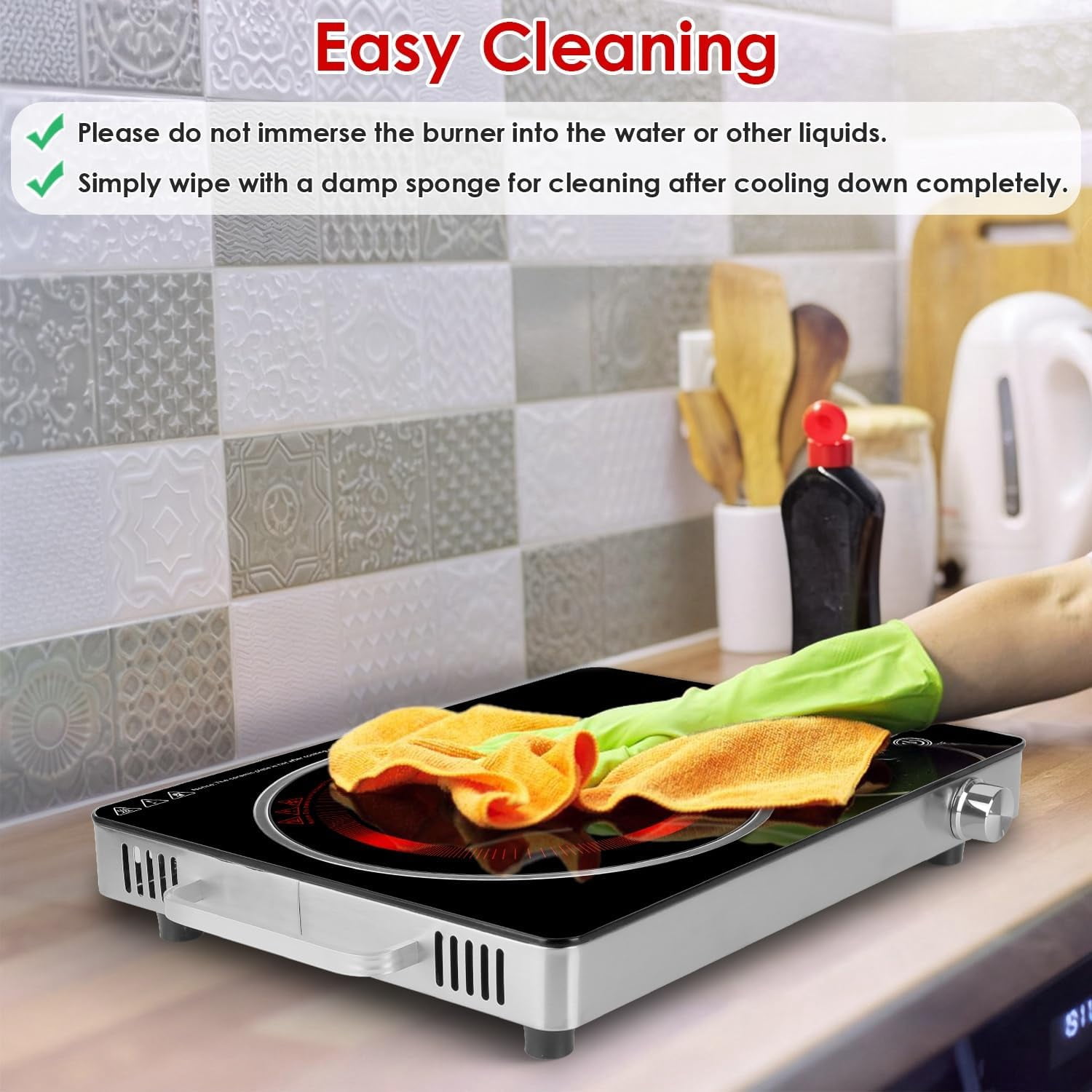 3500W Electric Hot Plate Ceramic Stove Infrared Induction Cooker Home Cooktop Cooking Furnace US 110V