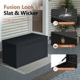 thumbnail image 5 of Decksplore 110 Gal Patio Storage Box, Lockable, UV-Resistant, HDPE Waterproof Deck Box, Patio Storage Bench for Backrests, Planter, Pool Toy (Black), 5 of 9