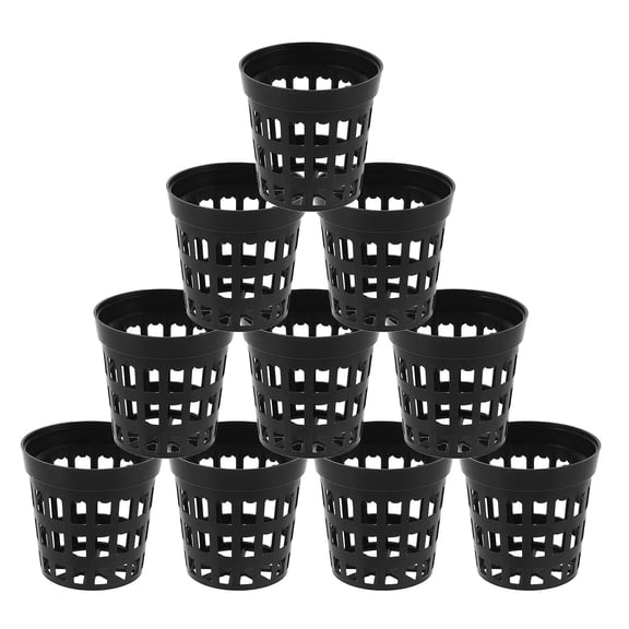 OFFIGAM 40Pcs Black Plastic Mesh Aquarium Plant Holder Cups for Hydroponic Water Plants Fish Tank Decoration