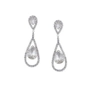 Wedding Earrings Silver Plated Crystal Rhinestone Women Stud Dangle Earrings