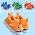 thumbnail image 4 of Loonyx Children Winter Shark Fluffy Slippers, Unisex, Closed Toe, Orange, Size 1, 4 of 7