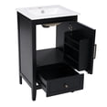 thumbnail image 2 of HICOMILA 20" Bathroom Vanity with Sink Combo, Soild Wood Vanity Cabinet with Soft Closing Door, Storage Rack, Drawer, Black, 2 of 7
