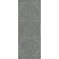 thumbnail image 2 of Unique Loom Outdoor Modern Collection Area Rug - Achromatic (2' x 5' 3" Runner Black and White), 2 of 6