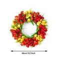 thumbnail image 2 of Tulip Wreath Spring Summer Wreath for Front Door, Artificial Tulip Wreath for Indoor Outdoor, Farmhouse Floral Wreath for Window Wall Wedding Independence Day Holiday Decor, 2 of 5