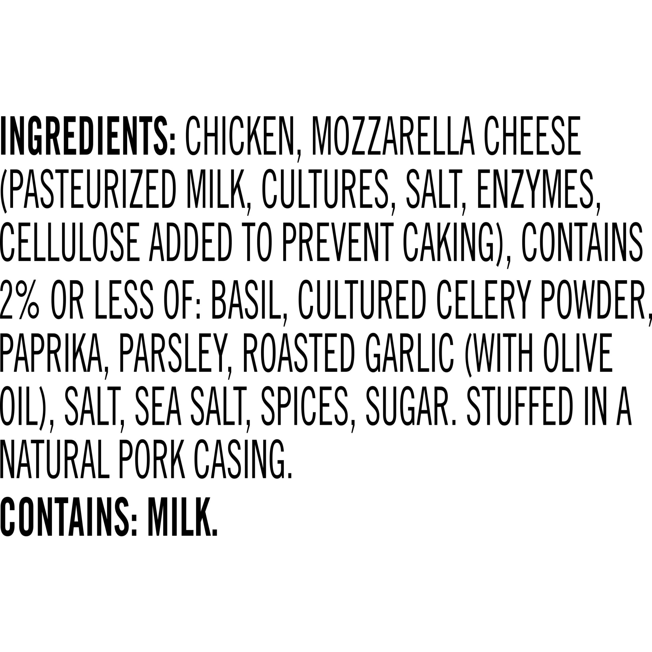 Aidells Italian Style Smoked with Mozzarella Cheese Chicken Sausage Links, 12 oz, 4 Count