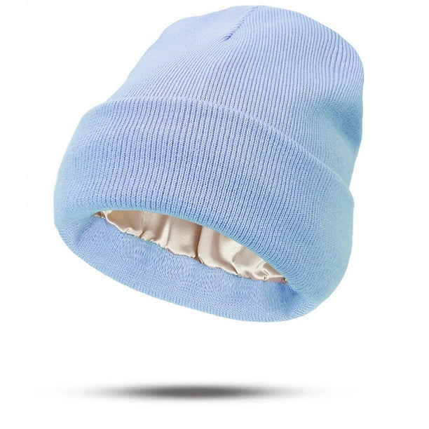 Peinados protectores para mujer, gorros de poliéster tejidos y gorros de lana.