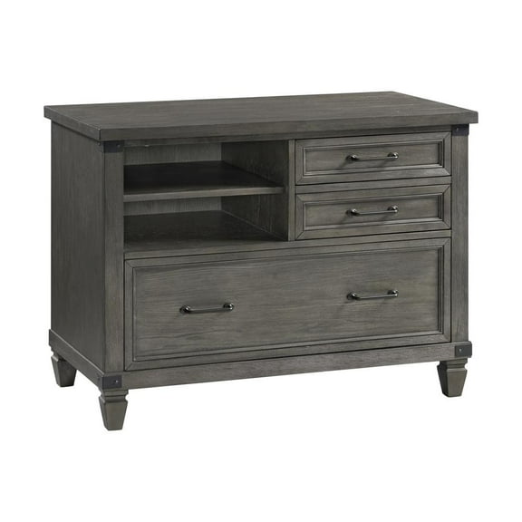 Intercon Furniture Foundry Home Office 42" Wood Lateral File Cabinet in Pewter