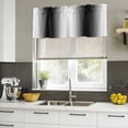 thumbnail image 5 of White Black Valances for Windows, Decorative Rod Pocket Window Valance Curtains, Modern Gradient Vertical Stripes Geometric Short Curtain Drapes for Kitchen/Living Room, 2 Panels, 42" W x 18" L, 5 of 8