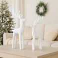 thumbnail image 5 of 2 Pack Modern Christmas Decor Neutral Christmas Reindeers Decor Resin Deer Statues Figurines Elk Statues for Neutral Modern Living Room Bedroom Office Bookshelf Desk Ornaments(White), 5 of 13