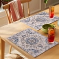 thumbnail image 4 of Floral Vintage Placemats Set of 8, Boho Tribal Style Flowers Non-Slip Place Mats Washable Table Mats for Kitchen Dining Table Decorations Indoor/Outdoor, 4 of 9