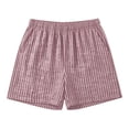 thumbnail image 5 of Pounoo Women's Striped Shorts Elastic Waist Drawstring Waistband Shorts Casual Errands Lightweight Soft Fabric Loose Style Shorts Gift, 5 of 6