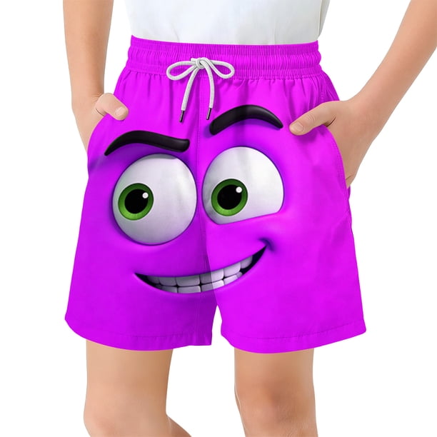 Pantalones cortos de bolsillo para niños con cordón elástico estampado casual traje de baño pantalones de cinco puntos