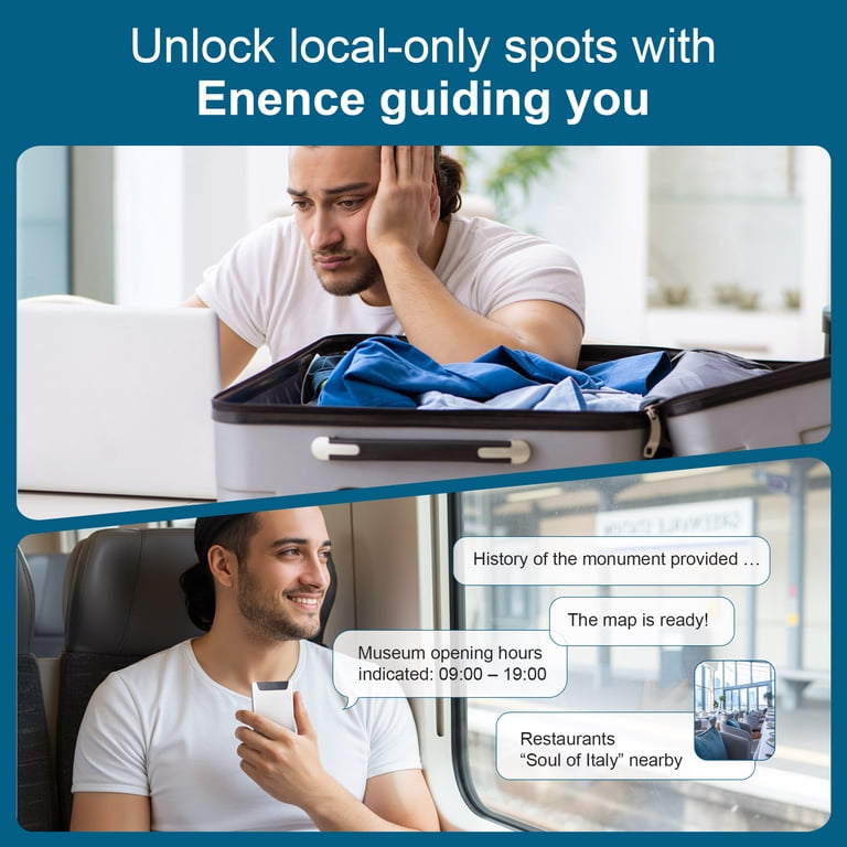 Enence Pro Language Translator Device, Real-Time Two-Way Voice