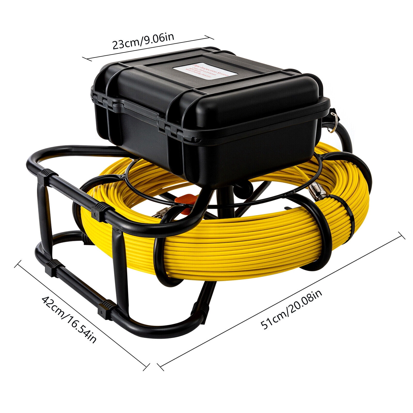 Miumaeov 200ft Industrial Endoscope Camera with Light & 9" LCD Screen + 8GB SD for 2" Dia Pipe Industrial Inspection Mirror System Drain Sewer Camera