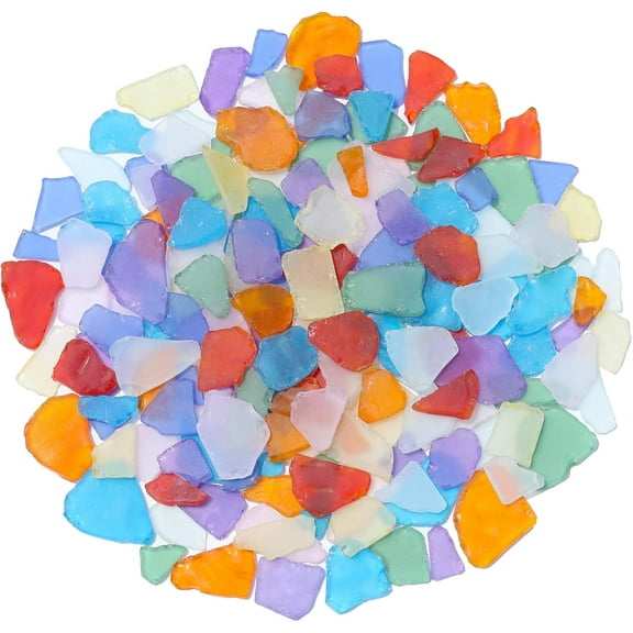 Sea Glass for Crafts - 34oz Colorful Frosted Seaglass Pieces - Vase Filler and Aquarium Ornament, DIY Craft Supplies for Art, Beach Weddings, and Home Decor