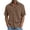 Brown, variant on Men's Short Sleeve Button Down Shirt, Cotton Solid Color Textured Pleated Casual Shirt, Lightweight Loose Fit Beach Vacation Top for Men, Double Layer Crinkle Shirt Beige L