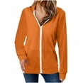 thumbnail image 2 of GaThRRgYP Stylish Outerwear Jacket for Ladies Winter Autumn,Women's Long Sleeved Pocket Orange S, 2 of 6